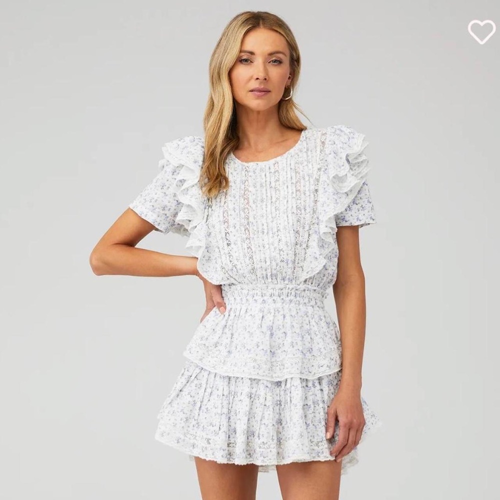 LoveShackFancy Natasha Flower Mini Dress